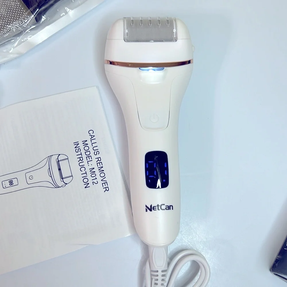 White Rechargeable Cordless Callus Remover Large Kit